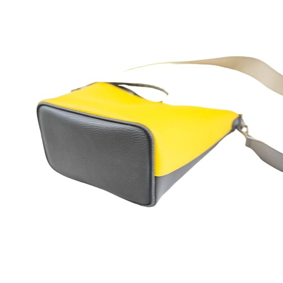 Find Kapoor Yellow Gray Pingo Bag 20 Artificial Leather Shoulder Tote Strap - Picture 10 of 16